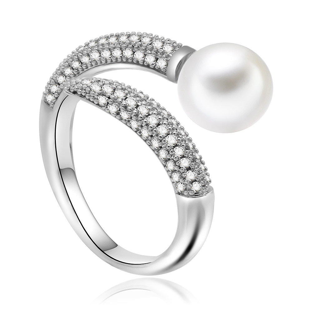 Fancy Pearl And Cubic Zirconia Ring Wholesaler JR Fashion Accessories
